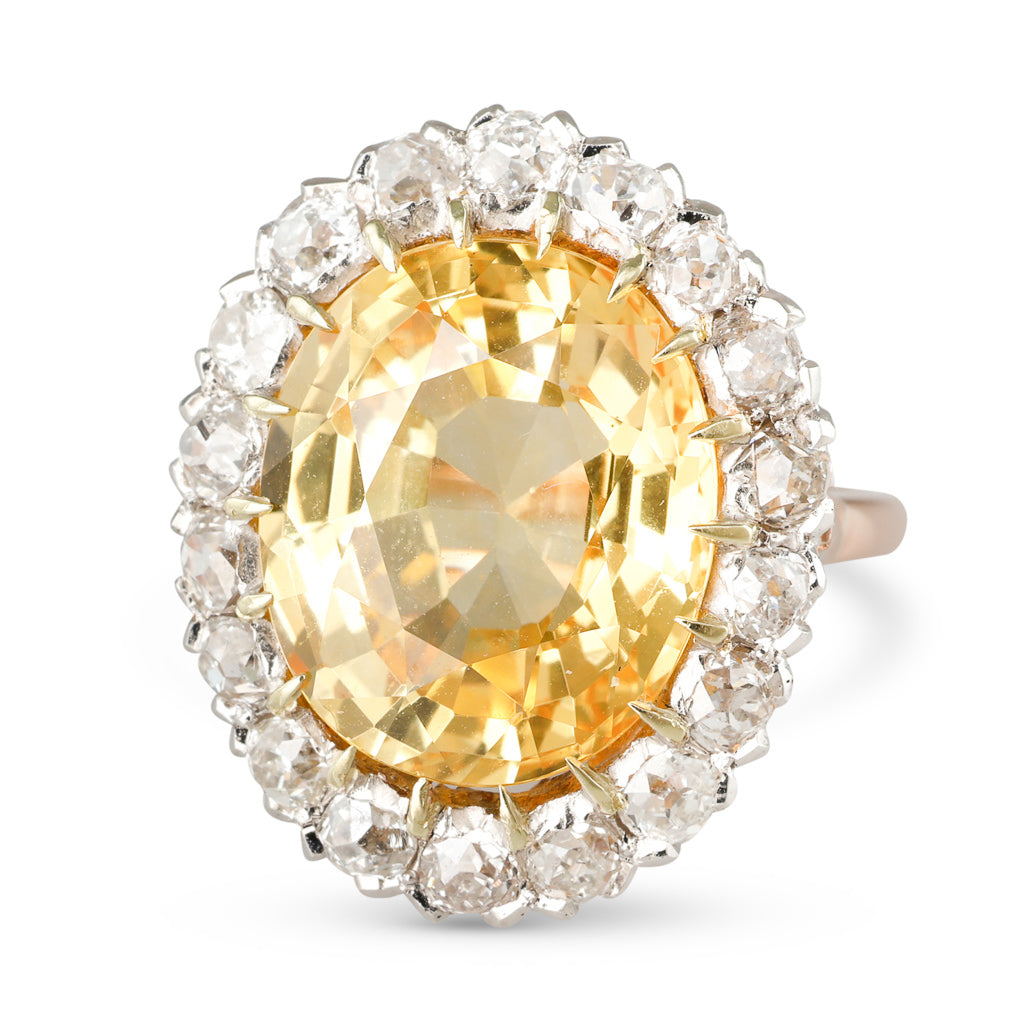 Unheated 8.59ct Yellow SapphireRing