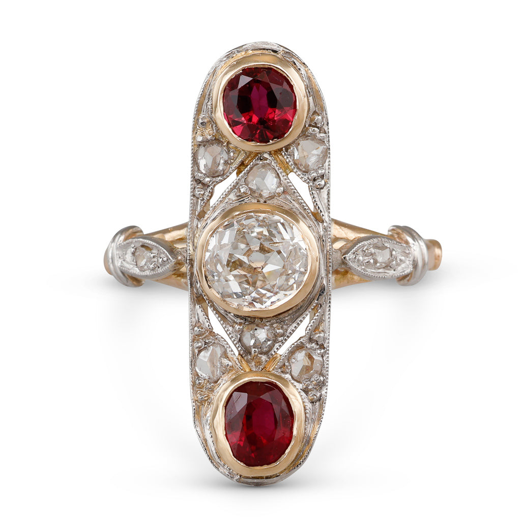 Edwardian Ruby and Diamond Ring