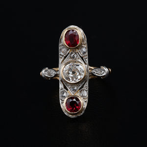 Edwardian Ruby and Diamond Ring