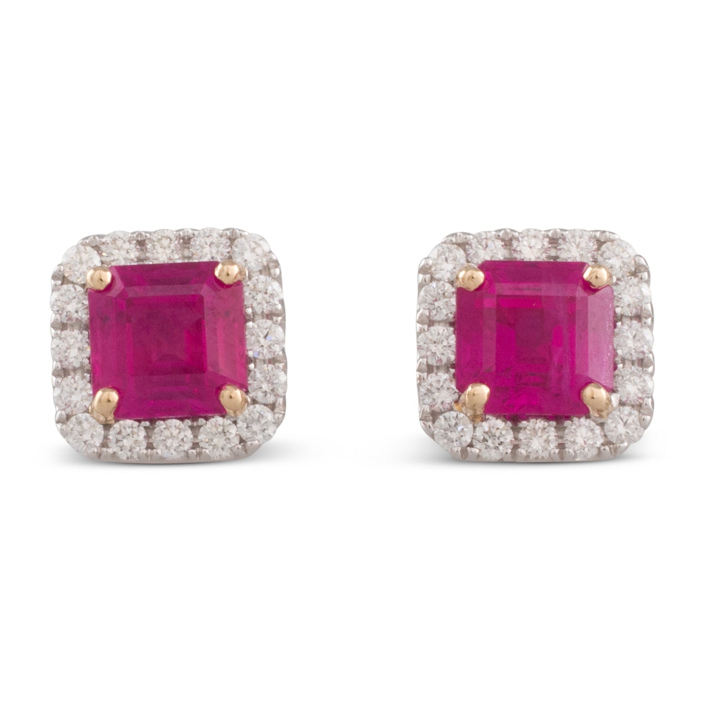 Burmese Ruby & Diamond Earrings