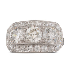 Art Deco Diamond Three-Stone Ring