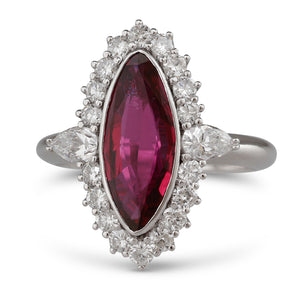 Unheated Marquise Ruby Ring