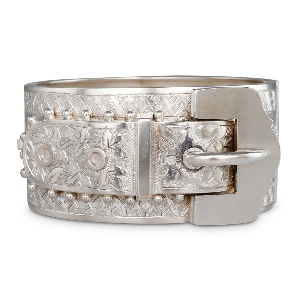 Antique Silver Buckle Bangle