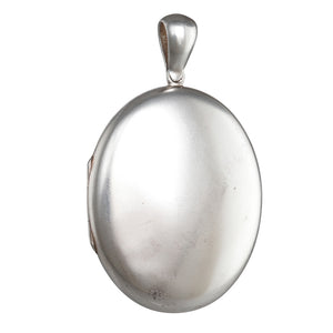 Engraved Oval Silver Locket