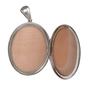 Engraved Oval Silver Locket