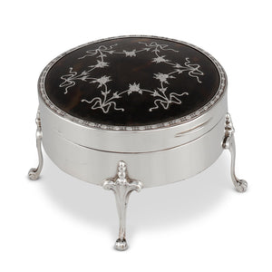 Round Sterling Pique Silver Box