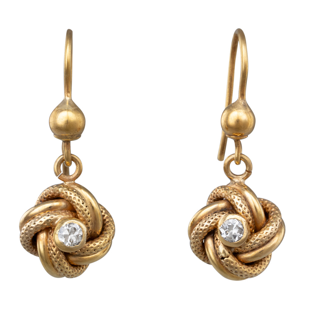 Antique Diamond Knot Earrings