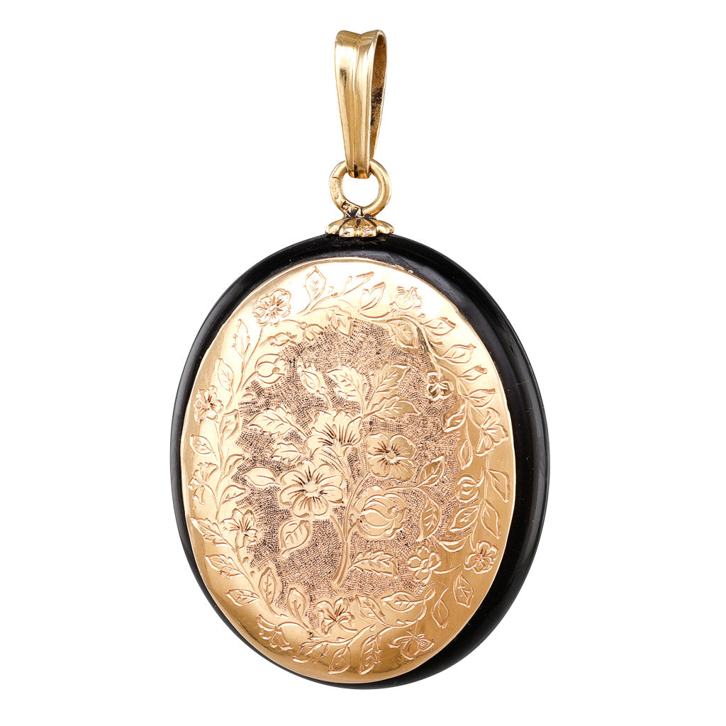 Gold and Onyx Antique Locket