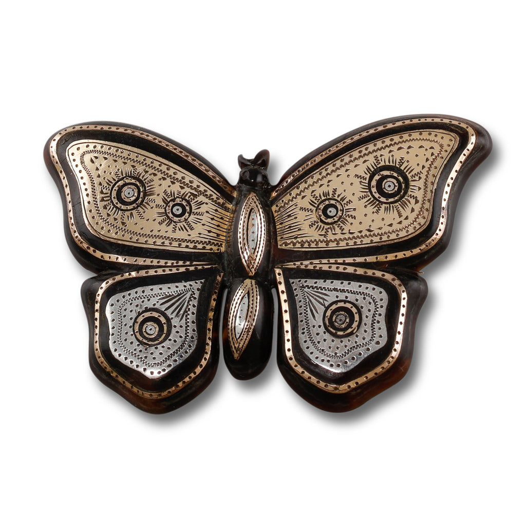 Victorian Pique Butterfly Brooch