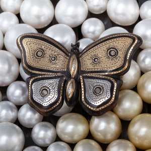 Victorian Pique Butterfly Brooch