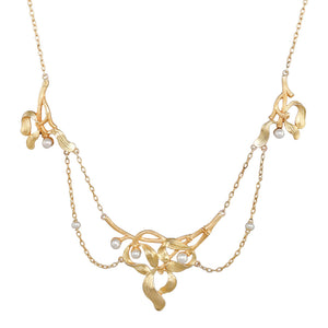 Art Nouveau Gold and Pearl Necklace