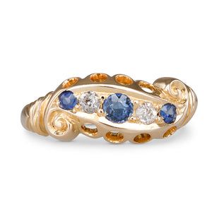 Edwardian Sapphire and Diamond Ring