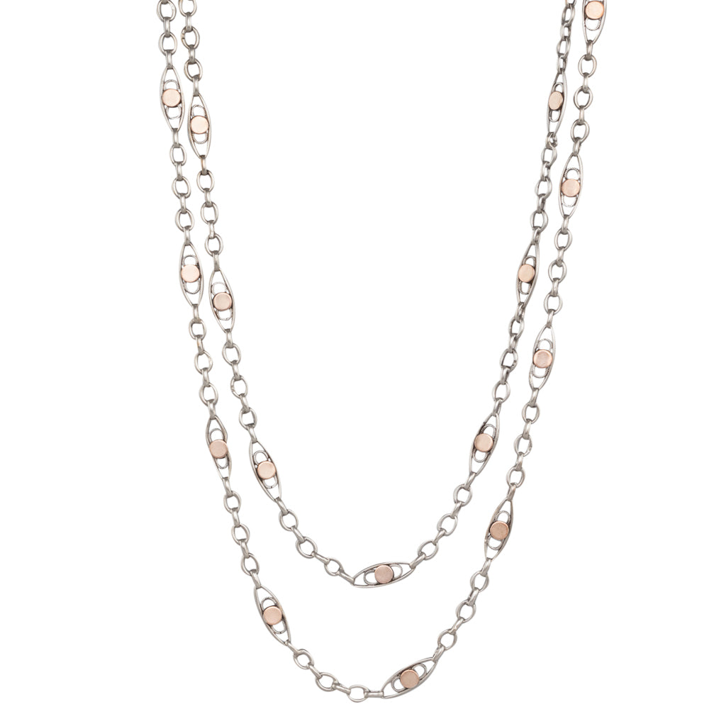 Silver and Rose Gold Fancy Chain