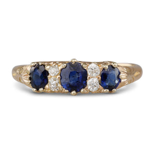 Antique Sapphire and Diamond Ring