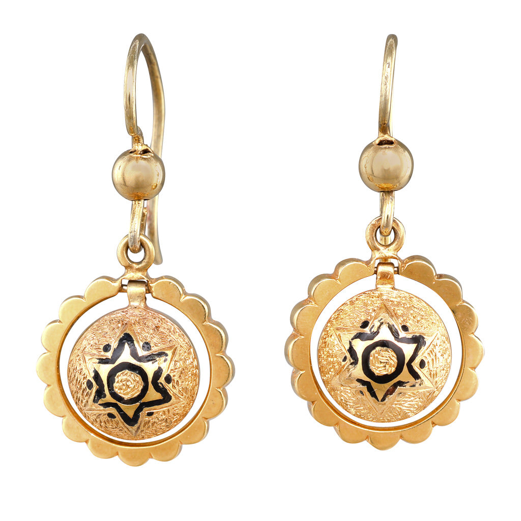 Antique Gold Star Earrings