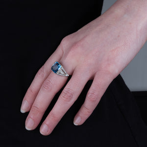 Art Deco Aquamarine Ring