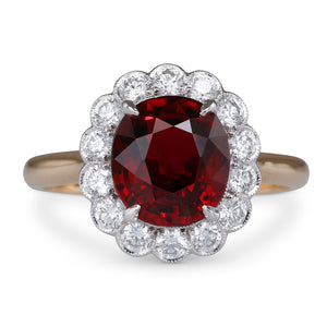 Ruby and Diamond Cluster Ring