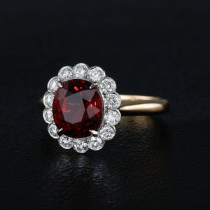 Ruby and Diamond Cluster Ring