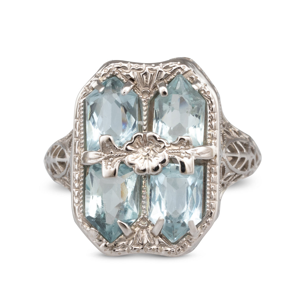 Art Deco Aquamarine Ring