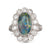 Opal and Diamond Cluster Ring