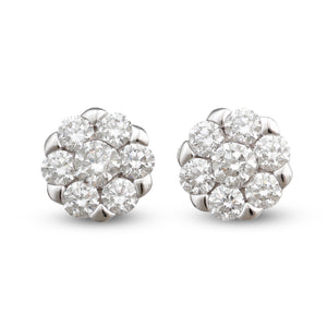 Diamond Cluster Stud Earrings