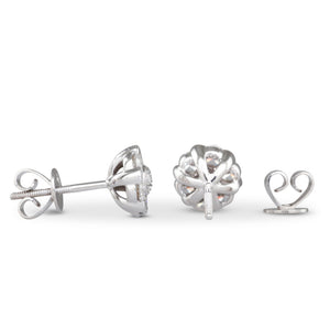 Diamond Cluster Stud Earrings