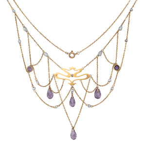 Art Nouveau Amethyst Necklet