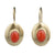 Coral and Gold Drop Earrings