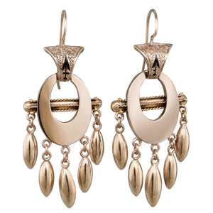 Gold Victorian Drop Earrings