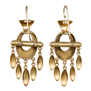 Gold Victorian Drop Earrings