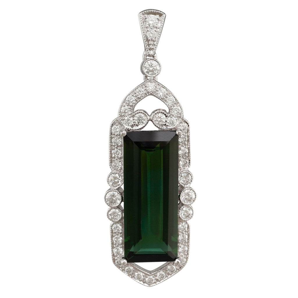 Art Deco Style Tourmaline Pendant