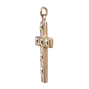 Gold Cross with Leaf Pattern