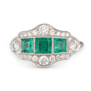 Emerald and Diamond Ring