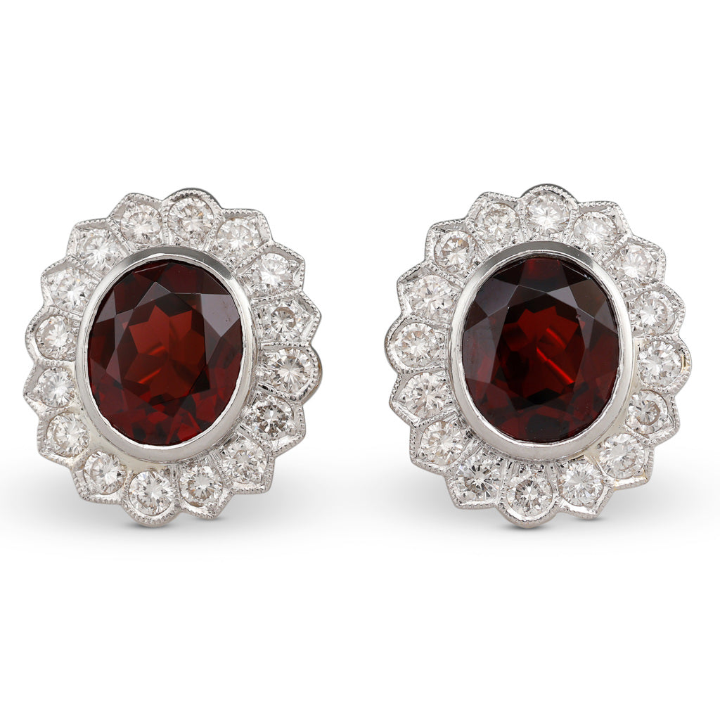 Garnet and Diamond Earrings