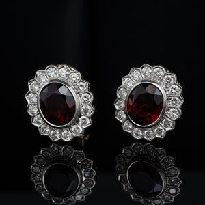 Garnet and Diamond Earrings