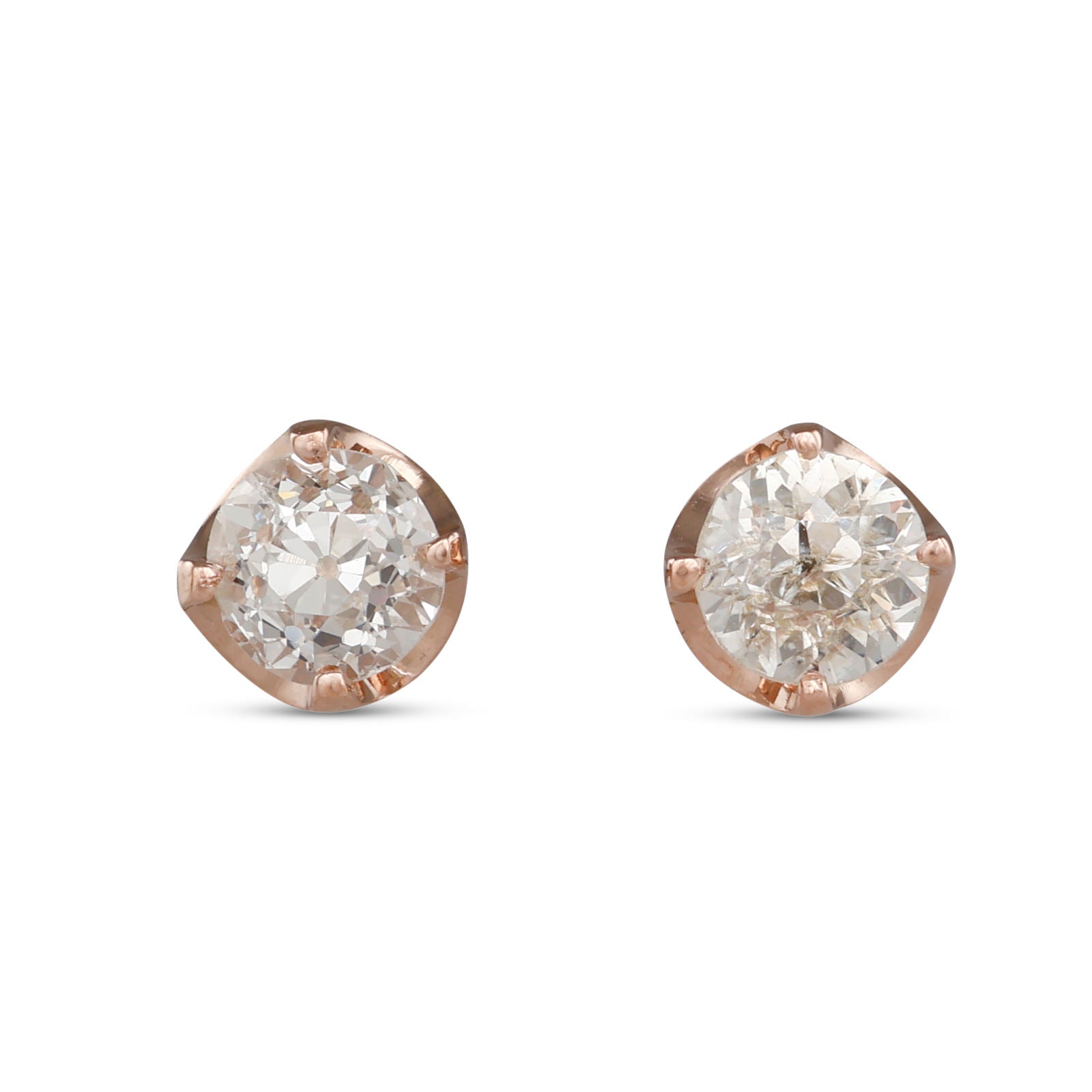 Pair Old Cut Diamond Studs