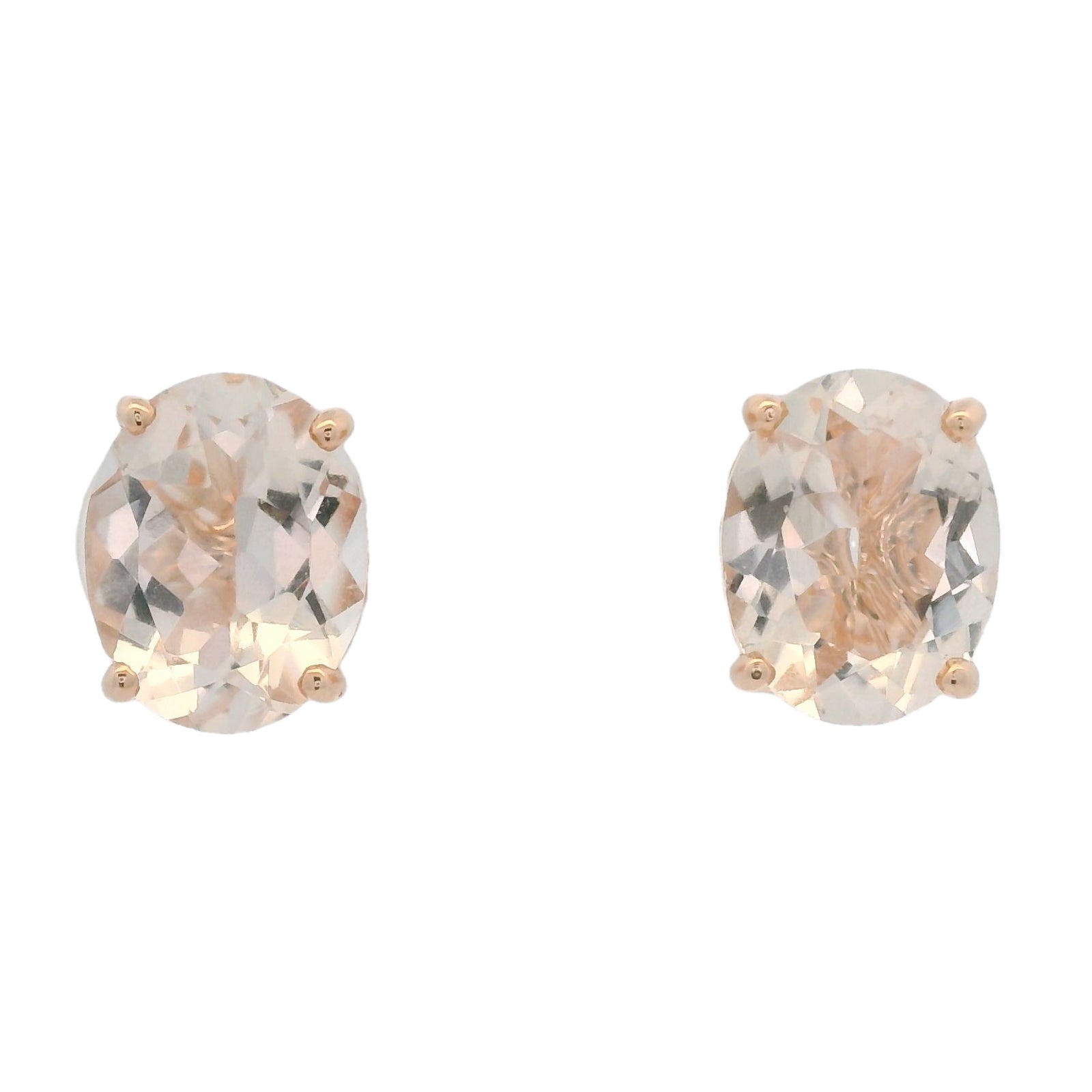 Oval Morganite Stud Earrings