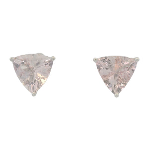 Triangle Morganite Stud Earrings