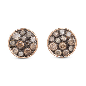 Pave Set Cognac Diamond Studs