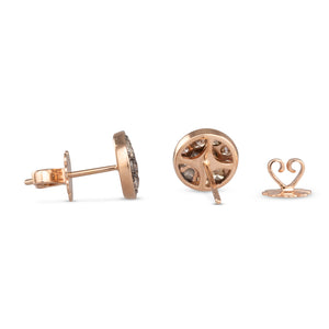 Pave Set Cognac Diamond Studs