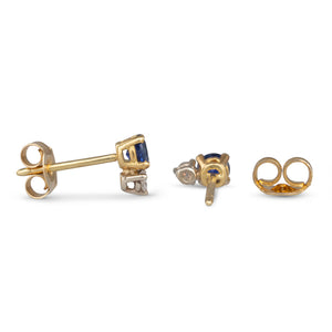 Sapphire & Diamond Stud Earrings