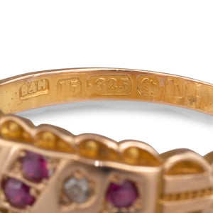 Antique Ruby and Diamond Band