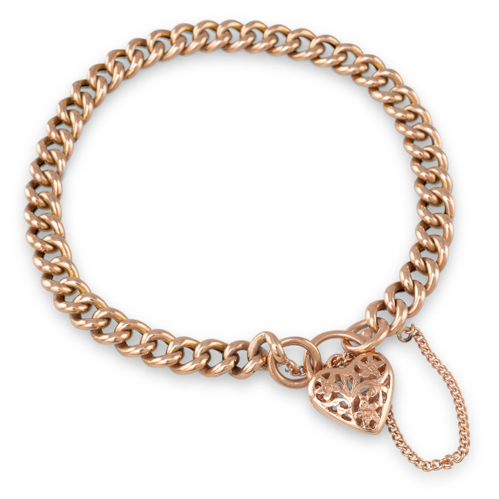 9ct Rose Gold Padlock Bracelet