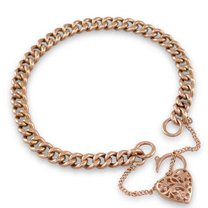 9ct Rose Gold Padlock Bracelet