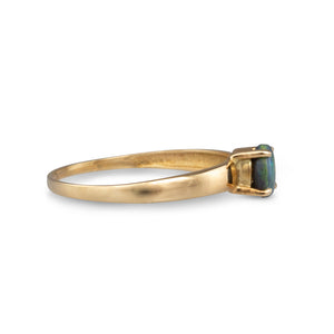 Black Opal Solitaire Ring