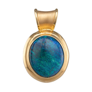 Oval Black Opal Pendant