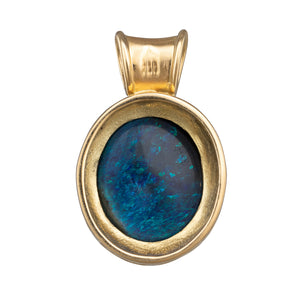 Oval Black Opal Pendant