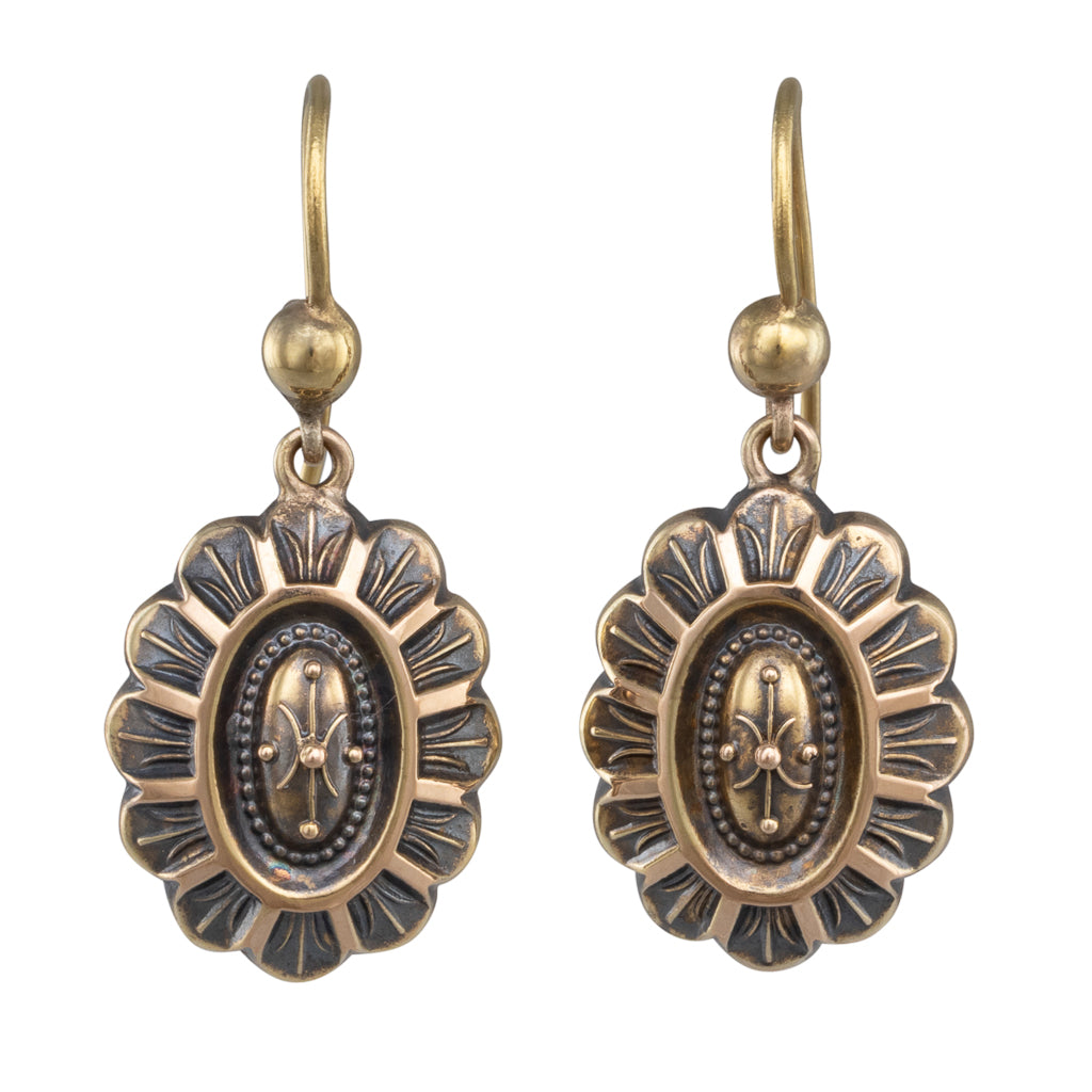 A Pair of Gold Cased Drop Earrings