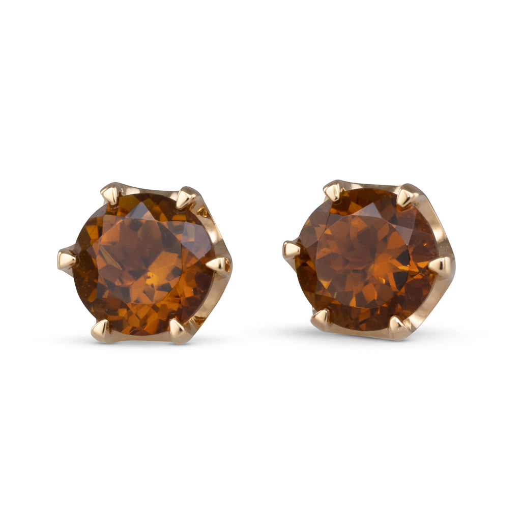 Golden Tourmaline Stud Earrings