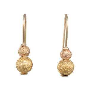 Antique Gold Bead Earrings